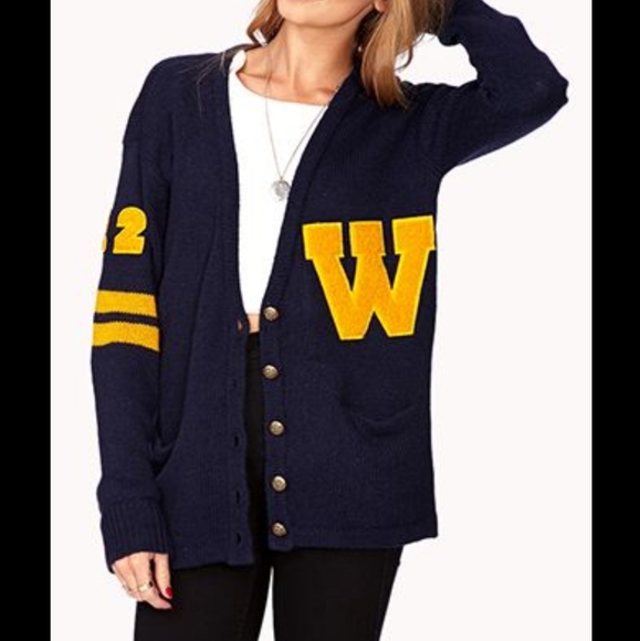 oversized varsity cardigan